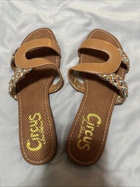Circus by Sam Edelman Tan Braided Slide Sandals
